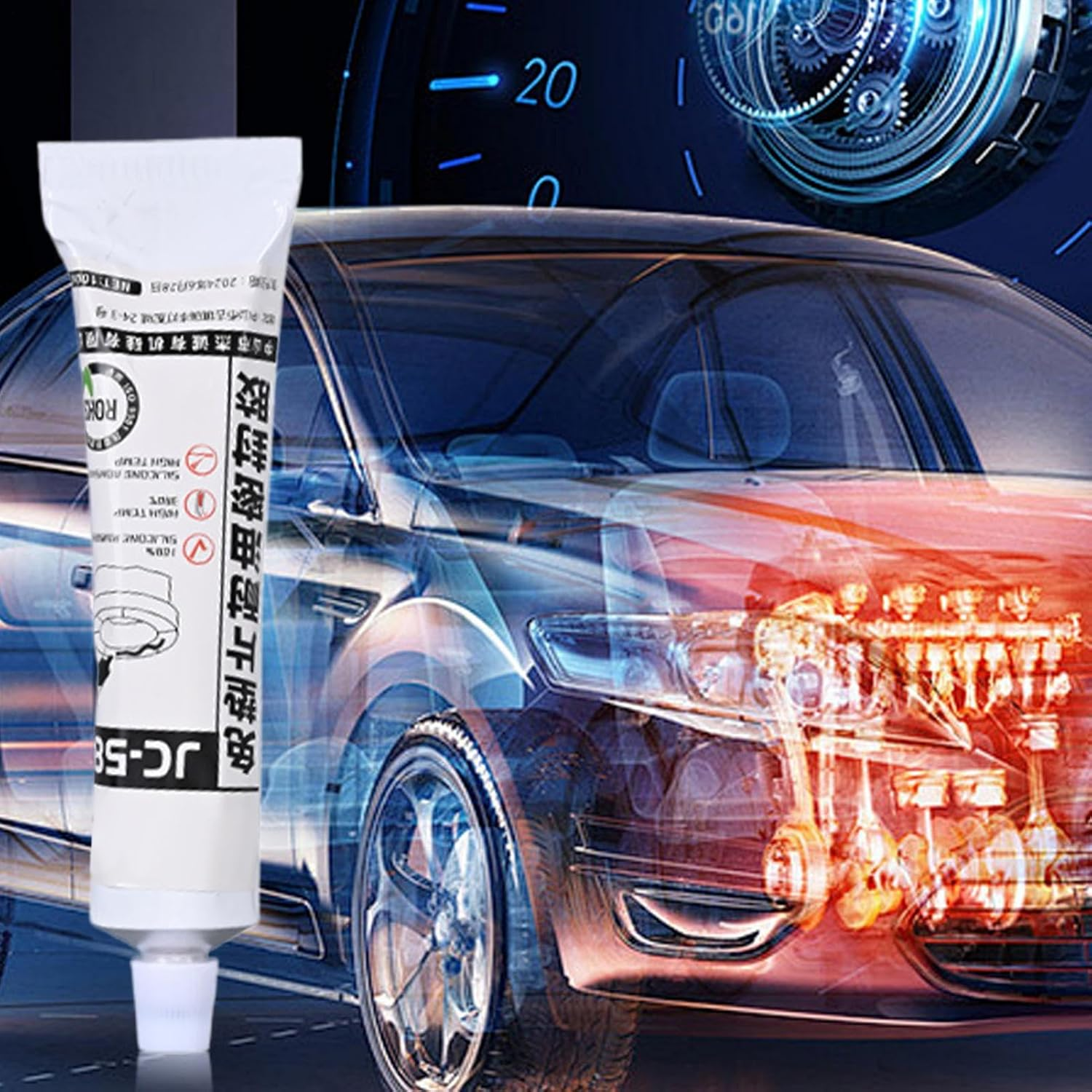 Liquid Silicone Sealant, Oil Proof Black Silicone Gasket Sealant, Automotive Waterproof Sealing Adhesive for Maintenance Daily Care Engine Gearbox Water Pump