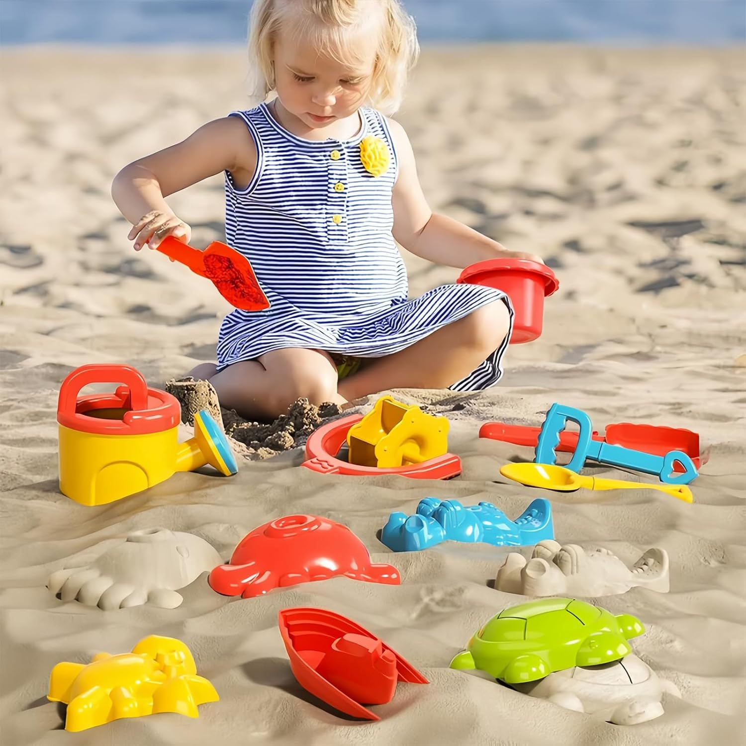 UONNO Kids Sand Water Table Toys 3 Tier Summer Outdoor Toys,Rain Showers Activity Table for outside Backyard Beach for Toddler image number 1