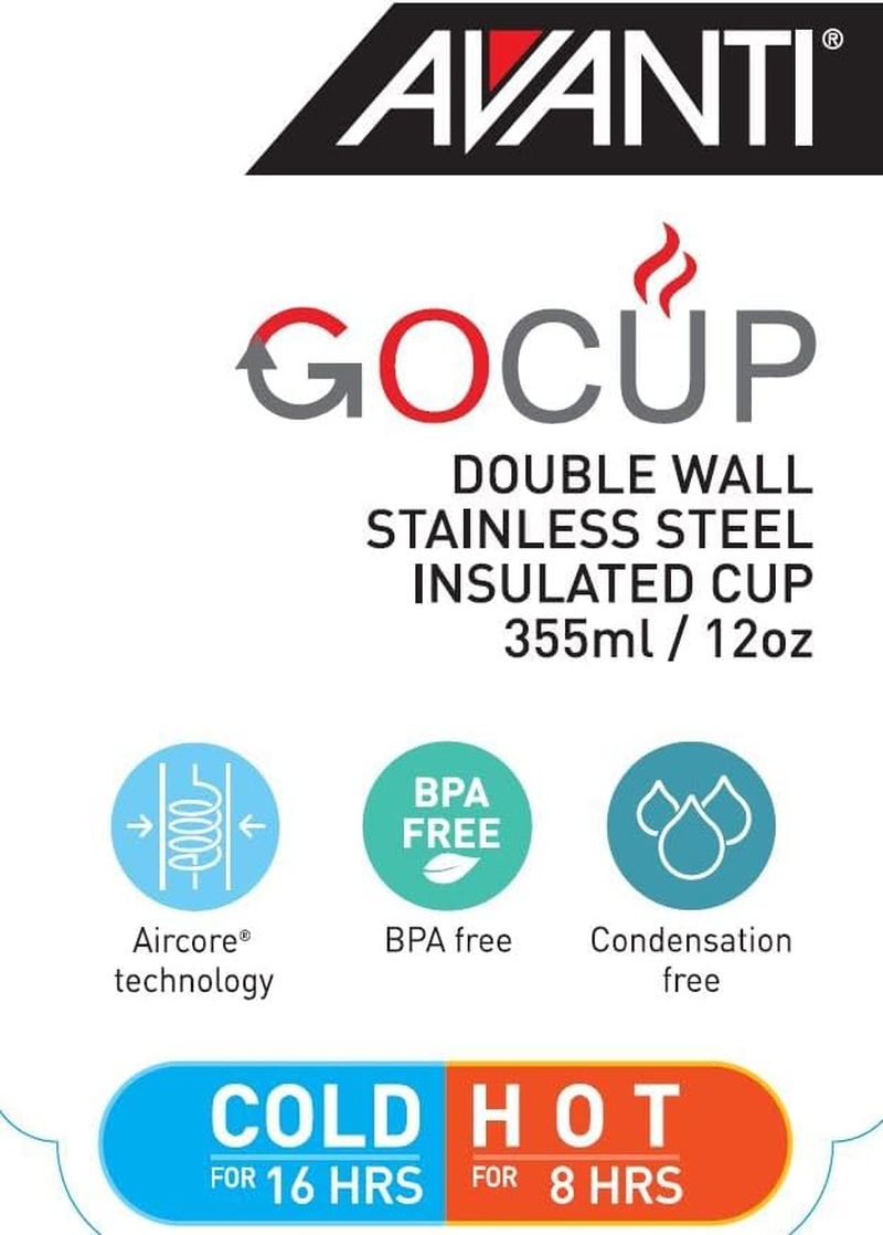 Avanti GOCUP Double Wall Insulated Travel Cup, 355Ml / 12Oz, Navy