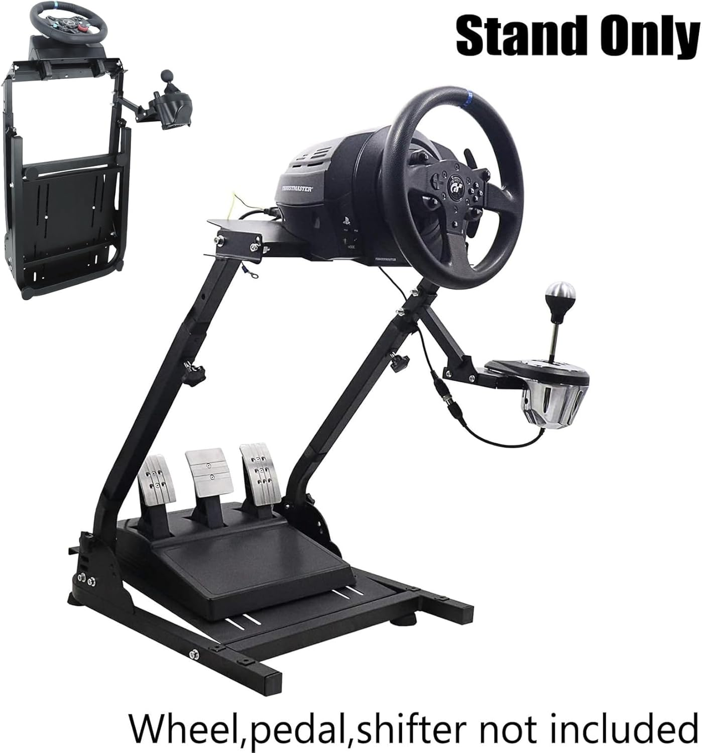 Sim Racing Wheel Stand, Adjustable Steering Simulator Gaming Cockpit, Compatible with Logitech G25,G27,G29,G920, Black 58 * 48 * 80CM