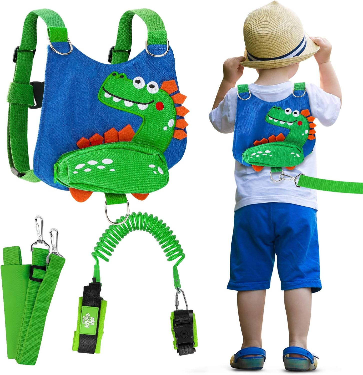 Lehoo Castle 3 in 1 anti Lost Wrist Link Safety Harness, Toddler Harness Leash for Kids, Adjustable Walking Strap, 360&deg; Rotation Baby Safety Harness with Lock (Brachiosaurus)