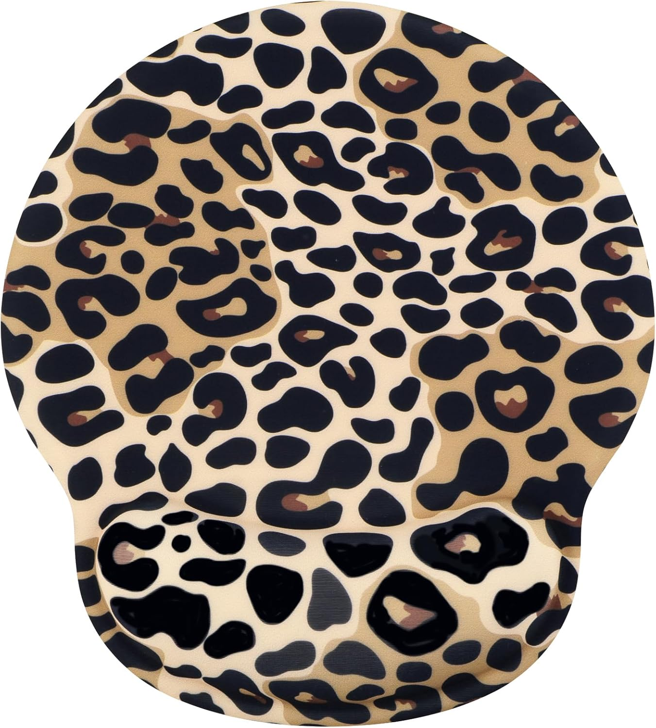 Leopard Mouse Pad Wrist Support Wrist Rest, Ergonomic Mouse Pad with Non-Slip Base for Office Gaming Working Computers,Desk Accessories Pain Relief Mouse Mat for Home&Game Decor, Beige