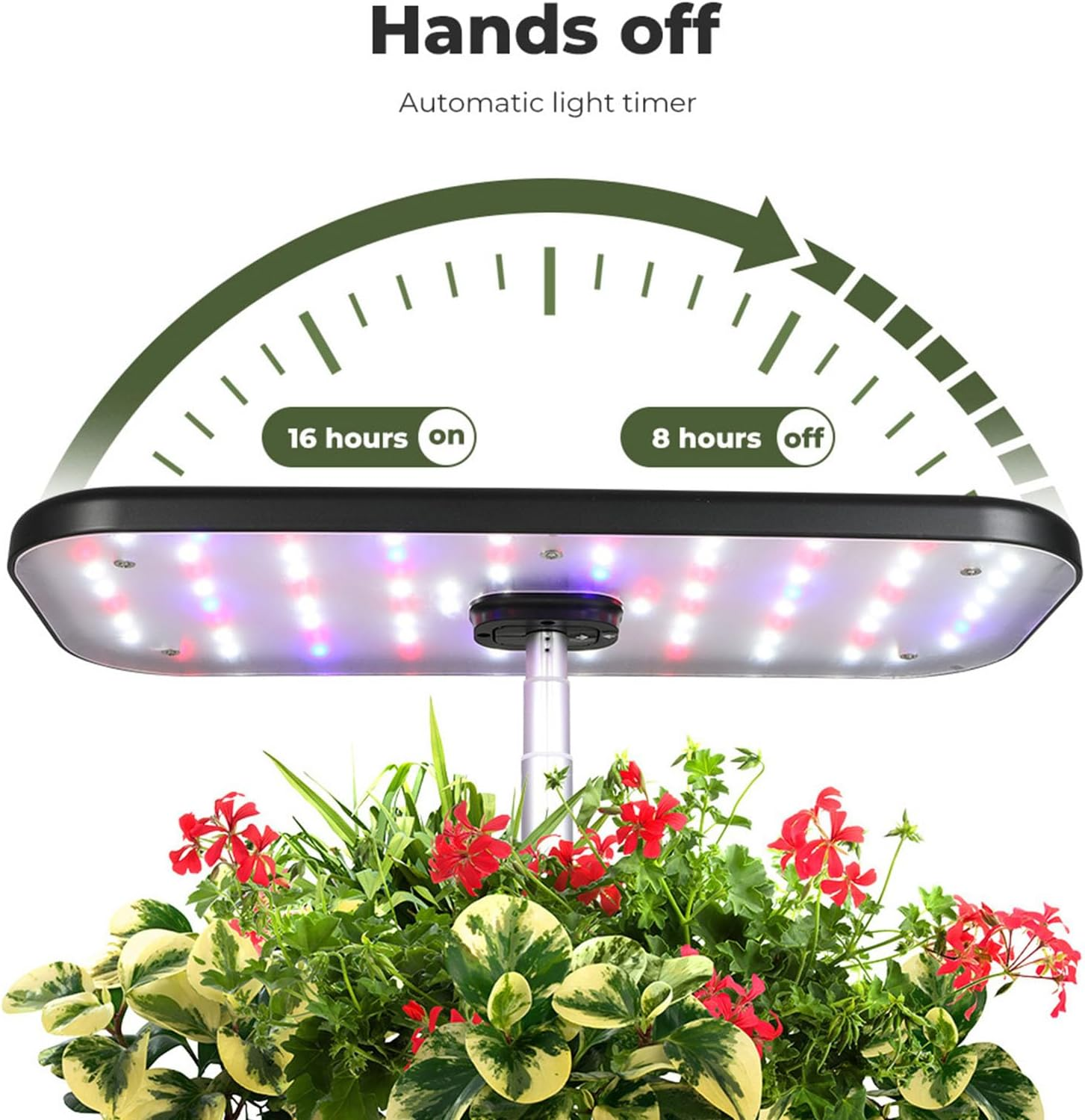 Hydroponics Growing System 12 Pots Indoor Garden with LED Grow Light,Smart Home Gardening Plants Automatic Timer Germination Kit with 3.5L Tank Water Pump,19-48Cm Growing Height Adjustable Black image number 6