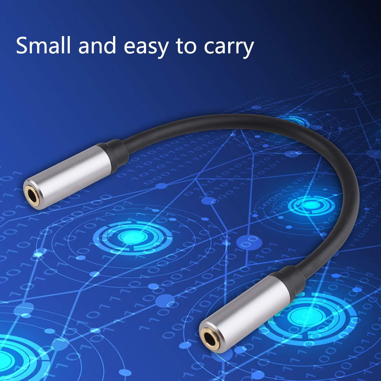 Pasow 3.5Mm Female to Female Adapter Cable TRS Stereo Audio AUX Connector Cod for Headphones, Car, Hifi - 15Cm/6Inch (Grey) - Coffee image number 7