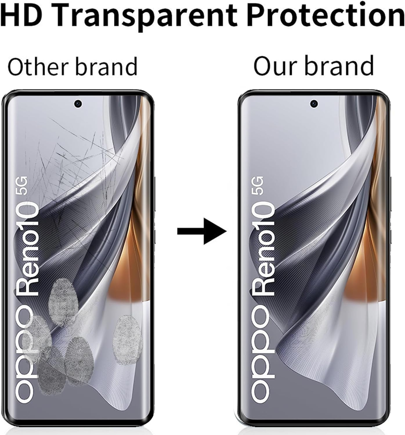 Electro-Weideworld [2 Pack] Screen Protector for Oppo Reno 10/Reno 10 Pro 5G HD Clear Scratch-Resistant High Definition image number 4