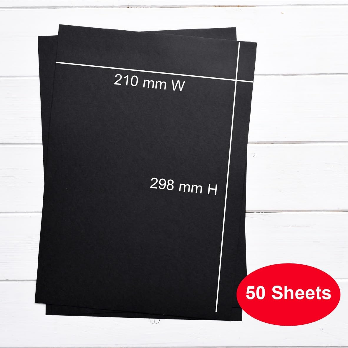 50 Sheets A4 Black Cardstock Paper for DIY Projects and Crafts - 250Gsm Thick Black Cardstock for Printing, Drawing, and Invitations. Size 297X210Mm, Compatible with Laser and Inkjet Printers image number 3