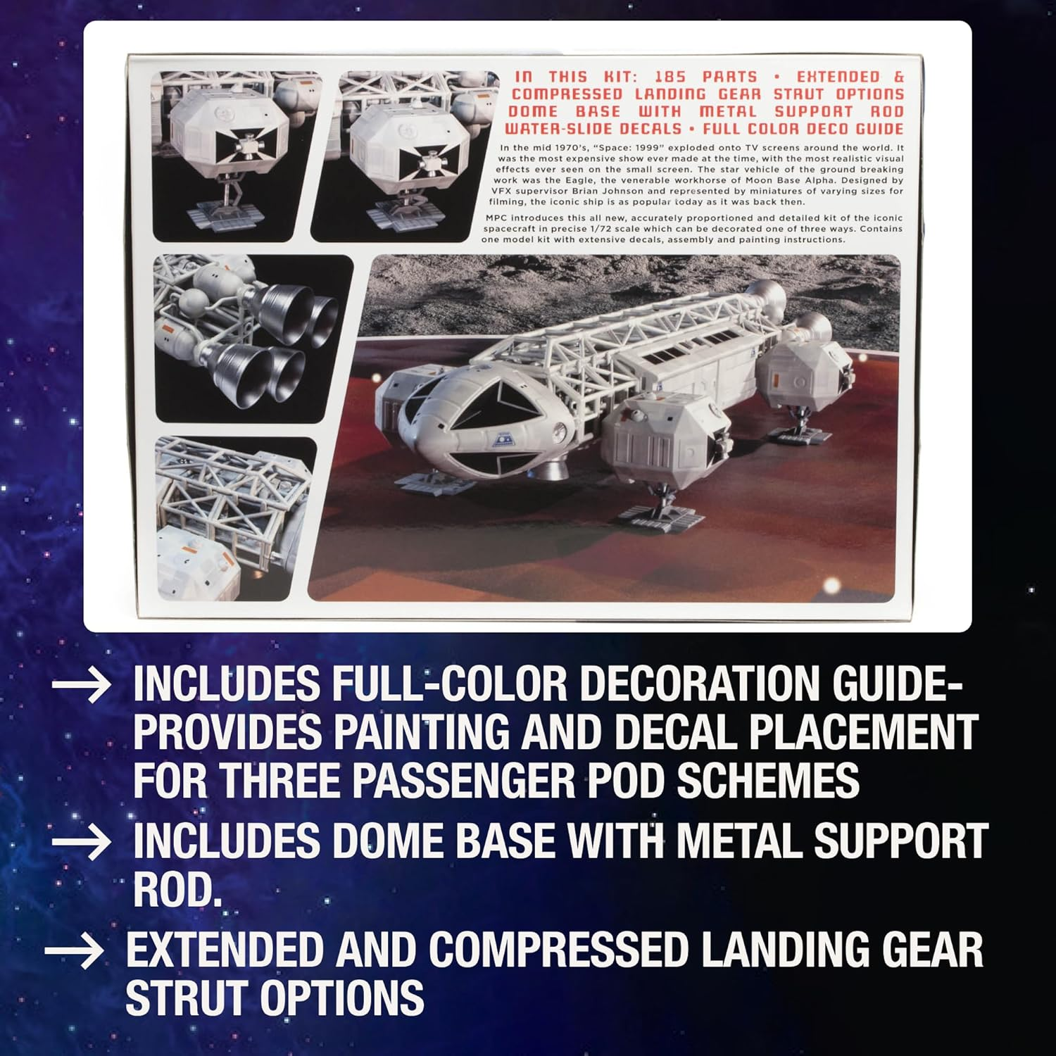 MPC 1/72 Scale Space 1999 Eagle Transporter Model Kit image number 3