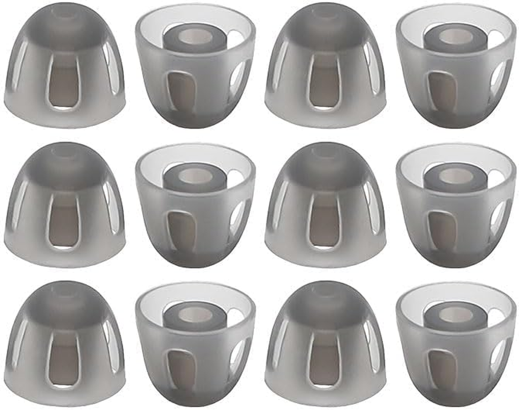 12 PCS Hearing Aid Dome Earbuds Accessories, Soft Silicone Alternative Black Layer Open Dome Detachable Hearing Aid Earbuds for Moderate Elderly Hearing Loss Impairment (S) image number 1