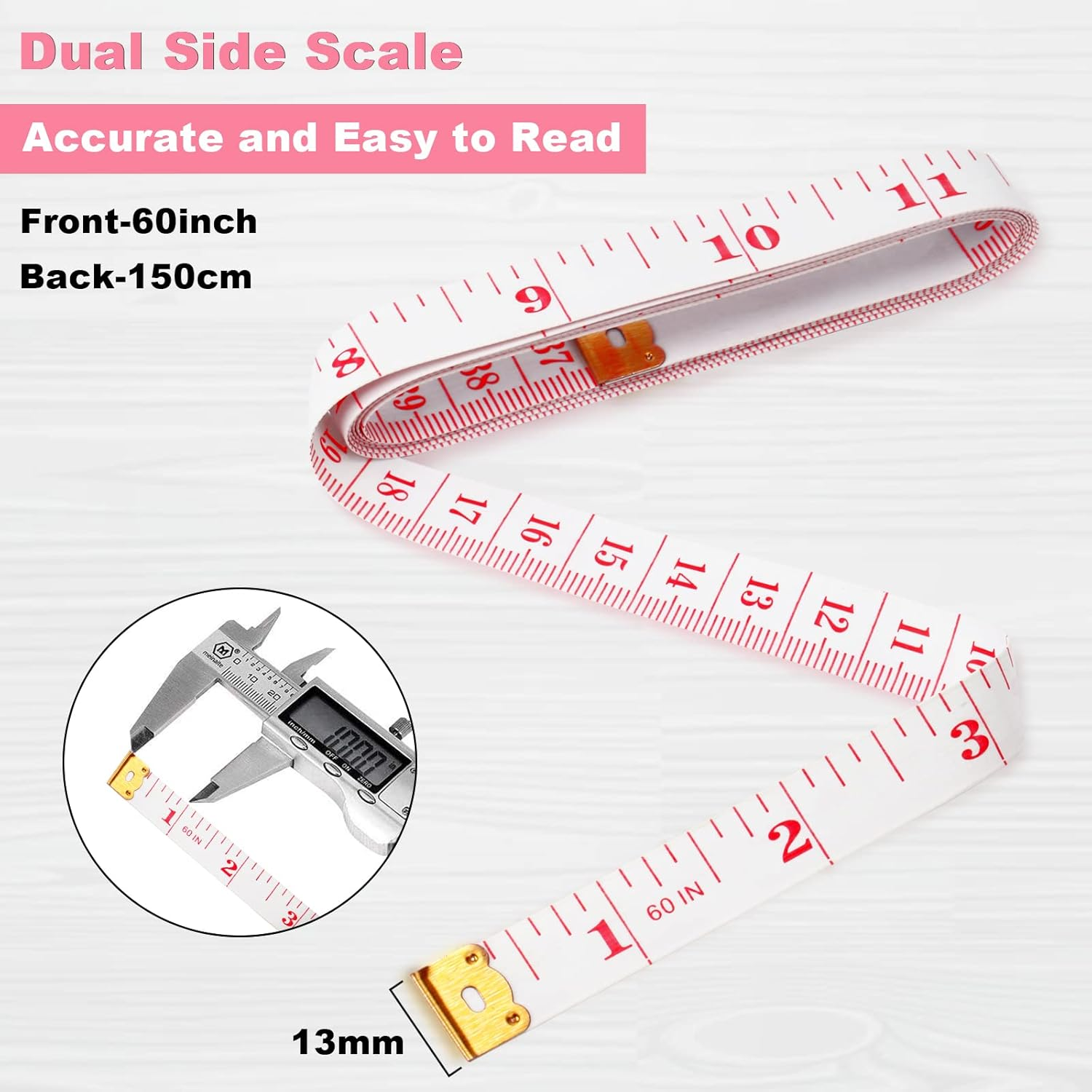 6 Packs Soft Body Tape Measure Measuring Tape for Body Double Scale Small Fabric Sewing Tailor Cloth Waist Pink Measuring Tape Measure for Body Measurements Weight Loss, 150Cm/60Inch image number 4