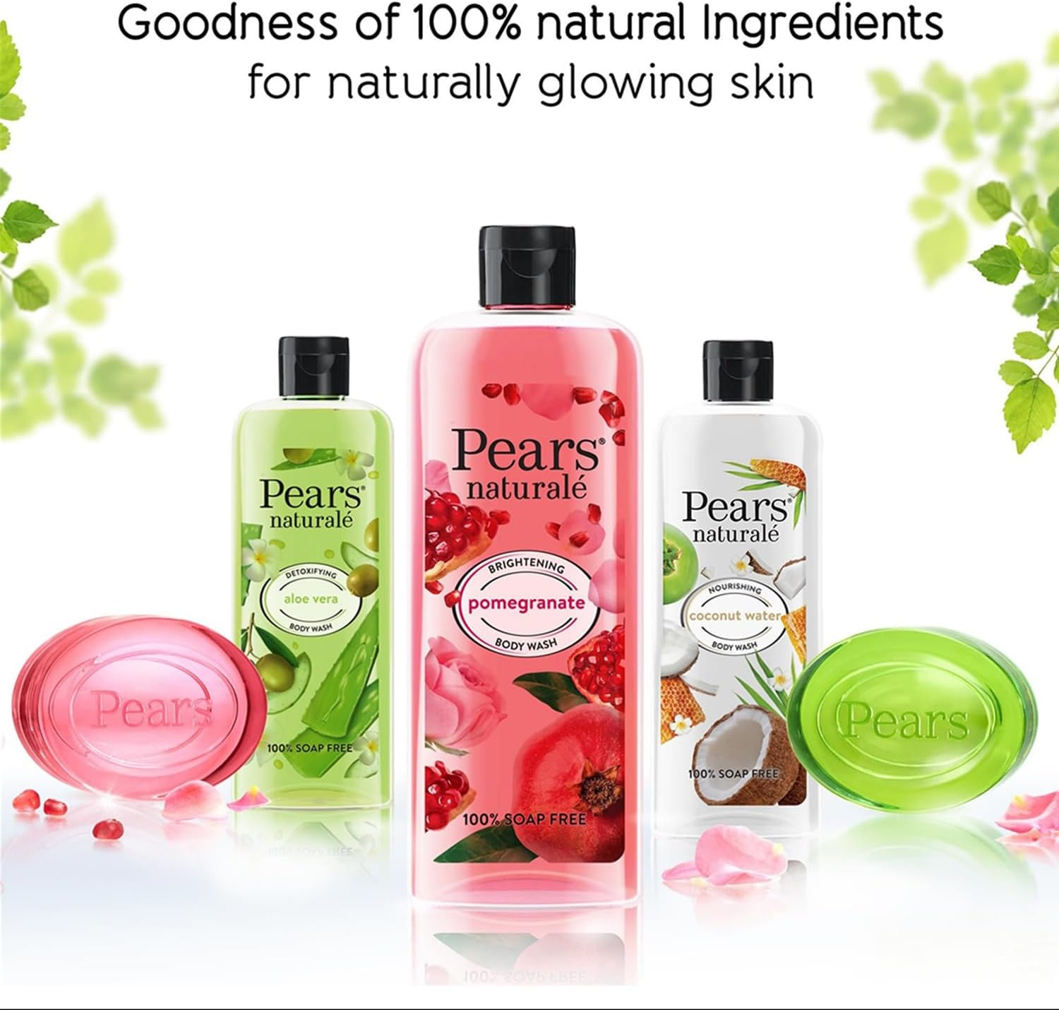 Pears Natural&eacute; Detoxifying Aloe Vera Bar Soap with 100% Natural Aloe Vera & Olive Oil| Paraben-Free Moisturising Soap with Mild Fragrance| Dermatologically Tested & Eco-Friendly (Pack of 4) image number 6