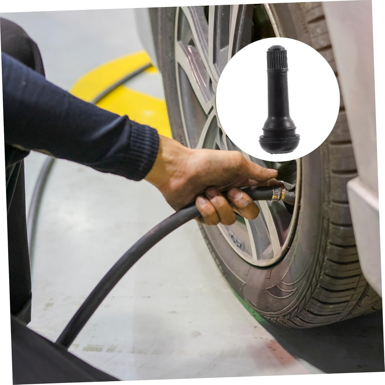 TR414 Black Rubber Snap-In Tire Valves, 10Pcs TR414 Snap-In Black Rubber Tire Valve Stems,Tr414 Tire Valve Stems Rubber Snap-In Short Black Tire Valve Stem,Tr414 Rubber Short Snap-In Tire Valve Stems image number 1