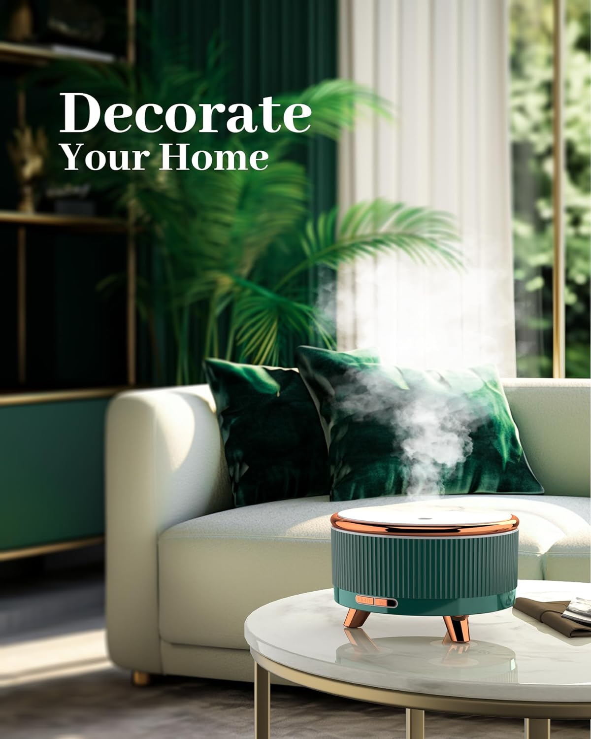 500Ml Essential Oil Diffusers for Home, Aromatherapy Diffuser, Room Aroma Diffuser, Scent Diffuser，Green image number 2