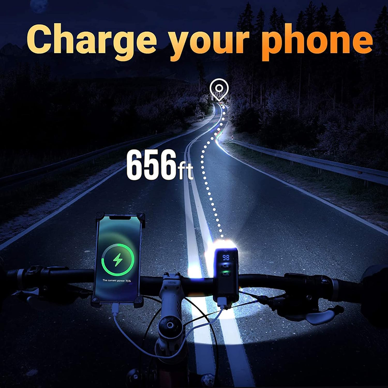 Bike Light Front - USB Type C Rechargeable Headlight for Night Riding, LED Bicycle Lights image number 5