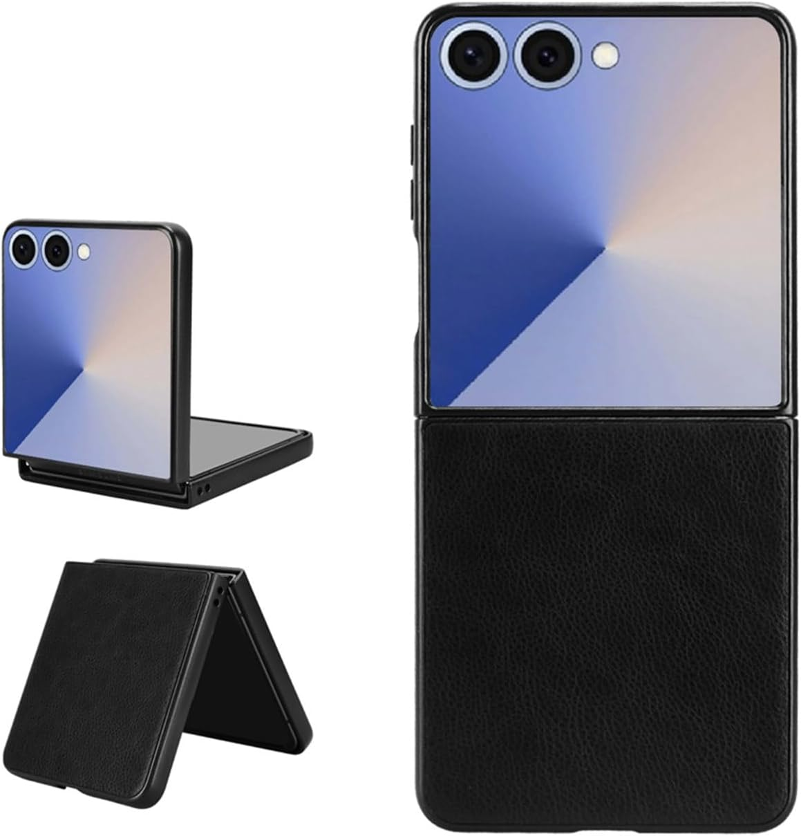 Coque Case for Samsung Galaxy Z Flip7 Mobile Phone Case, Samsung Galaxy Z Flip7 Flip Cover with Litchi Pattern Brown