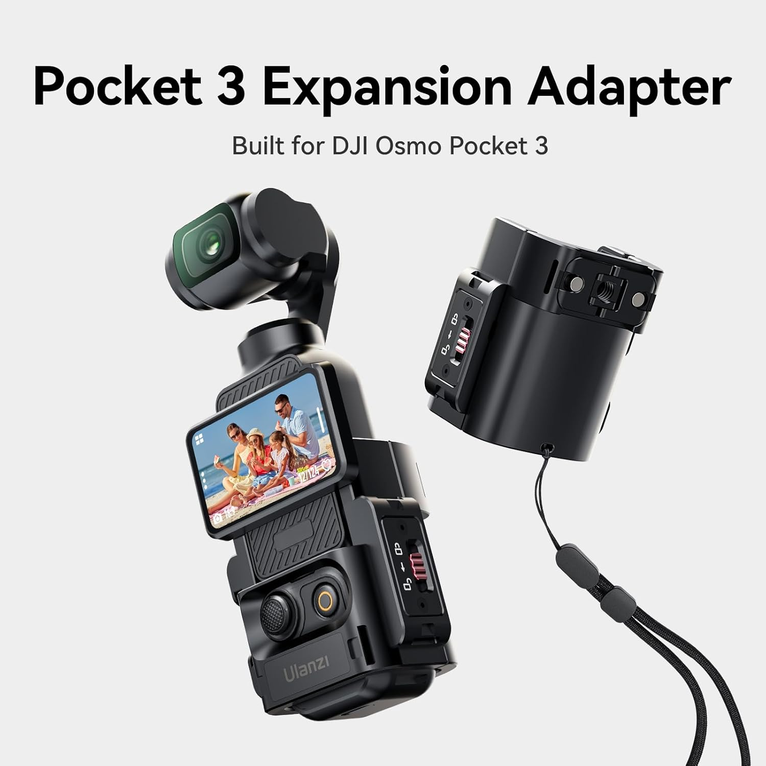 ULANZI PK-06 Expansion Adapter Accessories for DJI Osmo Pocket 3 - Aluminum Protective Cage Metal Bracket Mount with 1/4 Screw Holes/Gopro Adapter/Cold Shoe/Osmo Action Quick-Release image number 3