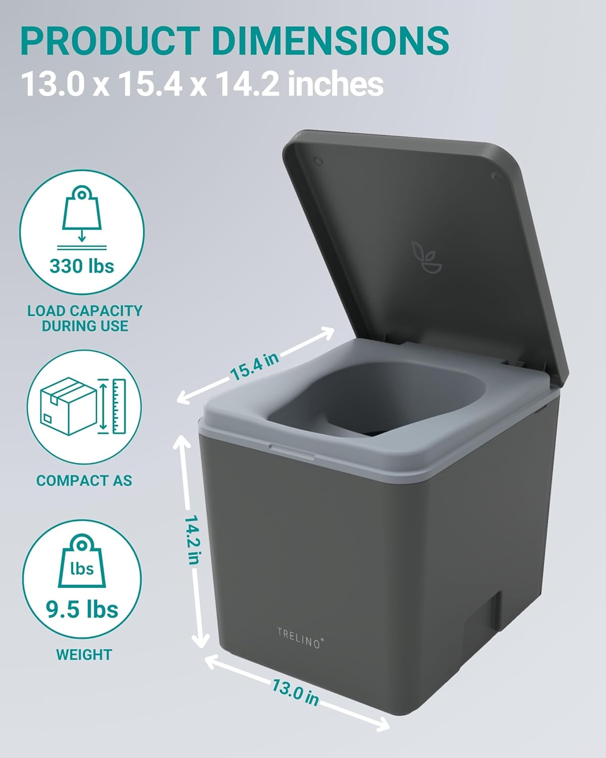 TRELINO Evo Dry Separation Toilet - Mobile Toilet for Camping & Outdoor - Separation Toilet for Camper Van and Motorhomes without Electricity image number 2