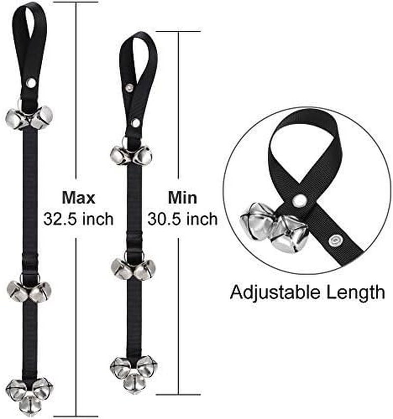 Pet Doorbells - Efficient Potty Training Tool - Ideal for Housetraining Dogs -Dog Toilet Training Bell-Dog Out Bell (Black, One Size) image number 2