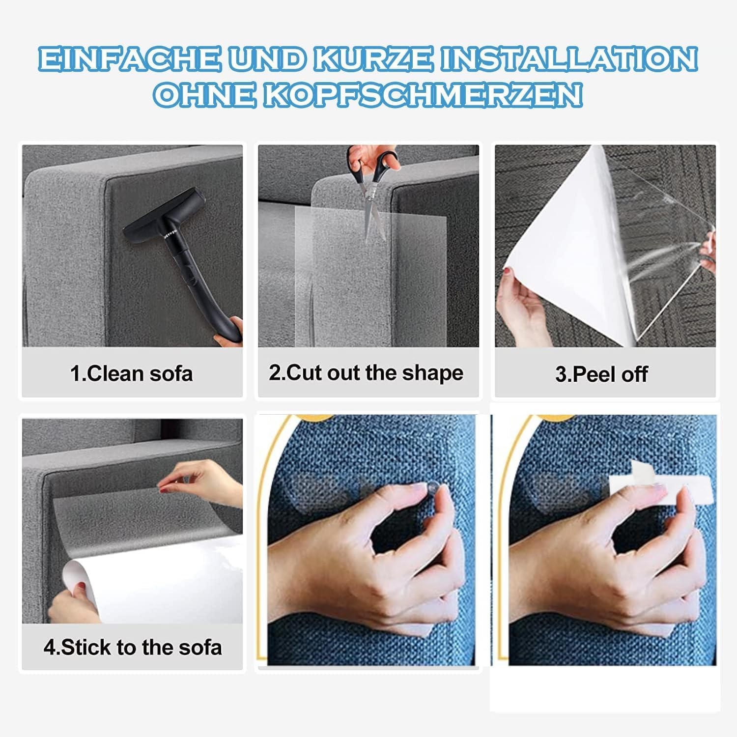 Scratch Protection Cat Tape, 20 Cm X 500 Cm Sofa Scratch Protection Pad with Self-Adhesive, Scratching Pads for Cats with Self-Adhesive Cat Scratch Protection Film, Furniture Protection, Scratch Pads image number 2