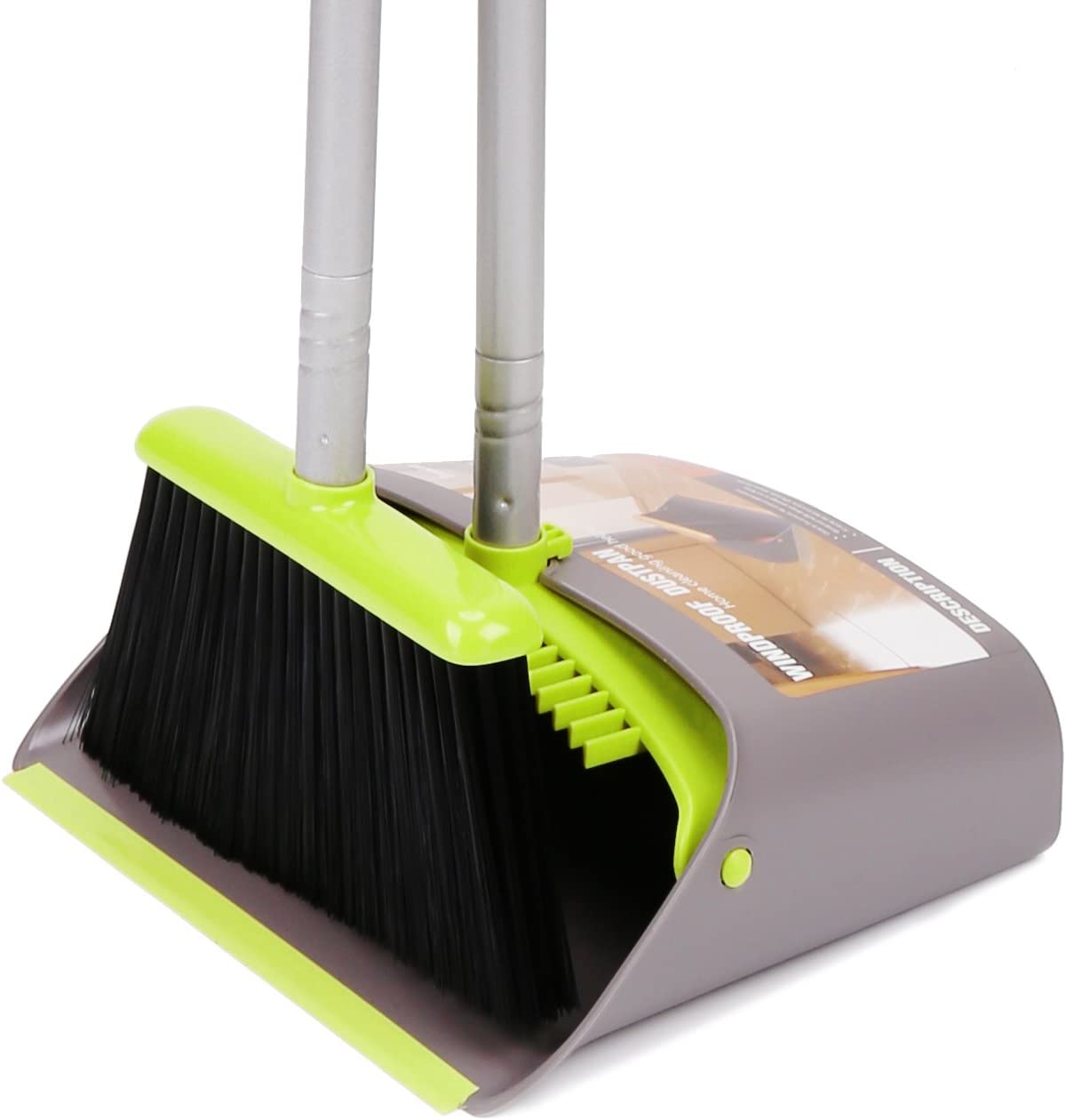 Dust Pan and Broom/Dustpan Cleans Broom Combo with 140Cm Long Handle for Home Kitchen Room Office Lobby Floor Use Upright Stand up Broom and Dustpan Set