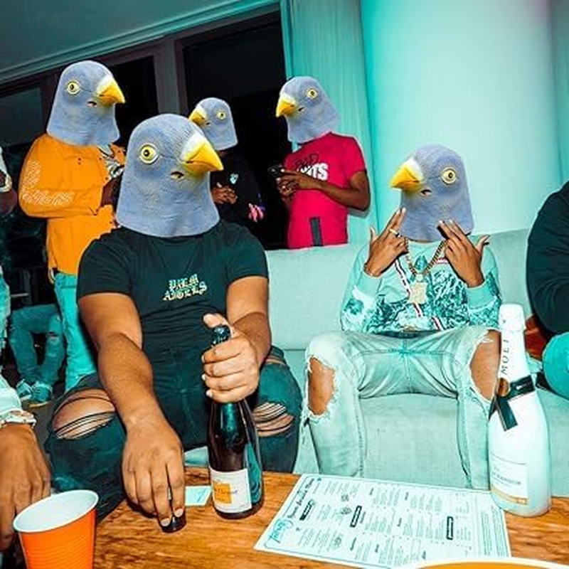 1Pcs Deluxe Novelty Halloween Costume Party Latex Animal Head Mask Pigeon image number 2