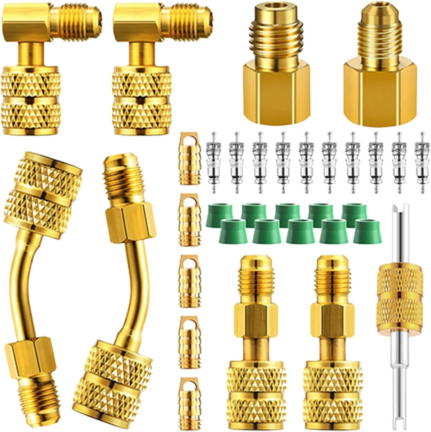 Generisch R410A HVAC Adapter, R410A Adapter Kit | Brass AC Fittings and Adapters, Air Conditioning Adapter - Versatile AC Quick Connect Refrigeration Adapter for Split Air Conditioners, HVAC image number 4