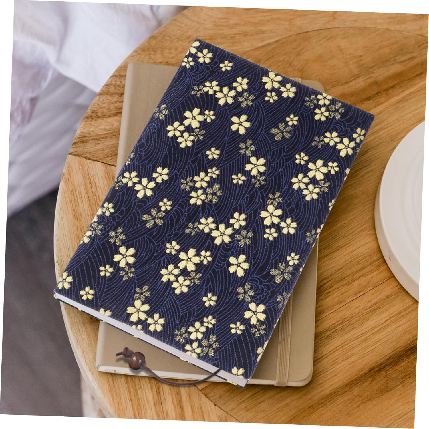 Kisangel Book Sleeve Cover Protective Book Decor Cloth Book Protector Exquisite Book Sleeve for Book Lover,Blue
