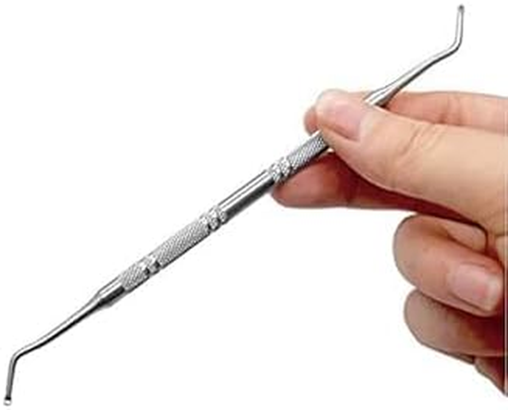Stainless Steel Armor Remover Paronychia Cuticle Pedicure Double Head Nail Groove Scoop Tick Orthodontic Nail Toenail Toenail Pick Tool, Remove Dirt from Your Nails-(Silver,1Pcs) image number 1