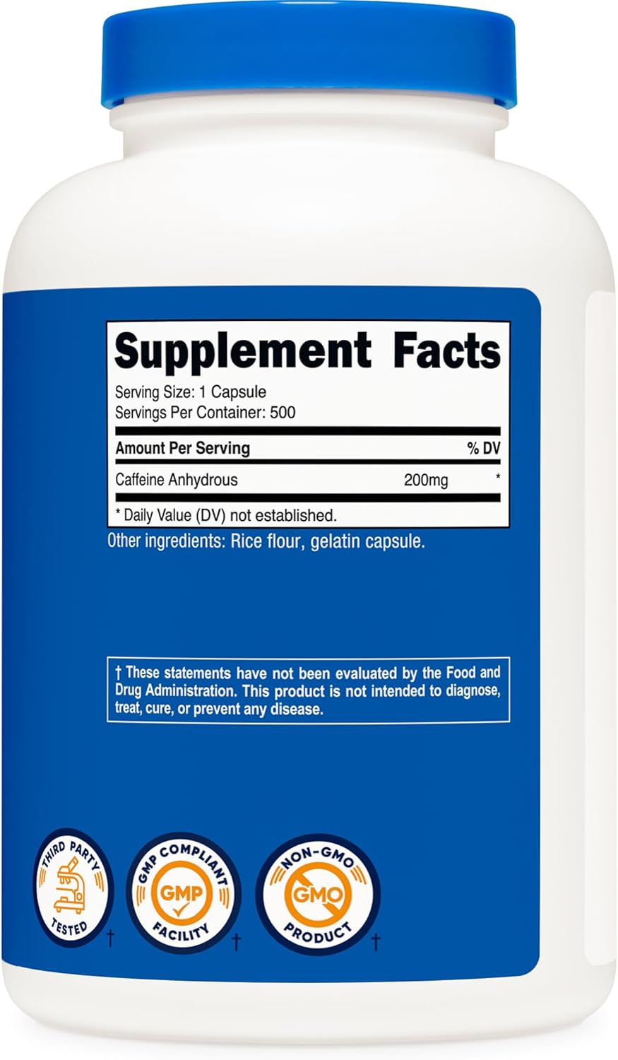 Nutricost Caffeine Pills, 200Mg per Serving image number 3