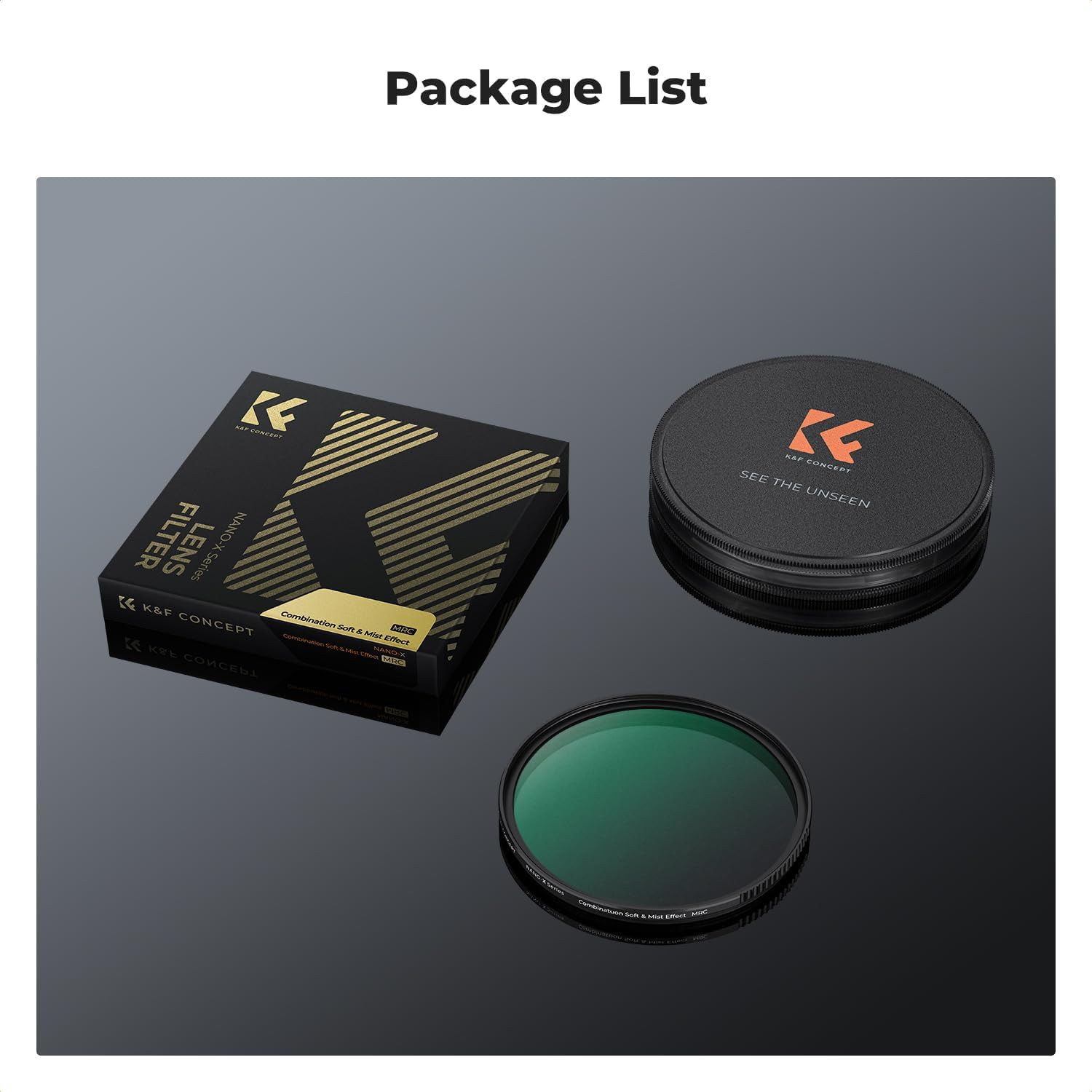 K&F CONCEPT 52Mm Combination Soft & Mist 1/4 Lens Filter 28 Multi-Layer Coating Waterproof Scratch Resistant Cinematic Effect Filter for Vlog/Portrait Photography (Nano-X) image number 3