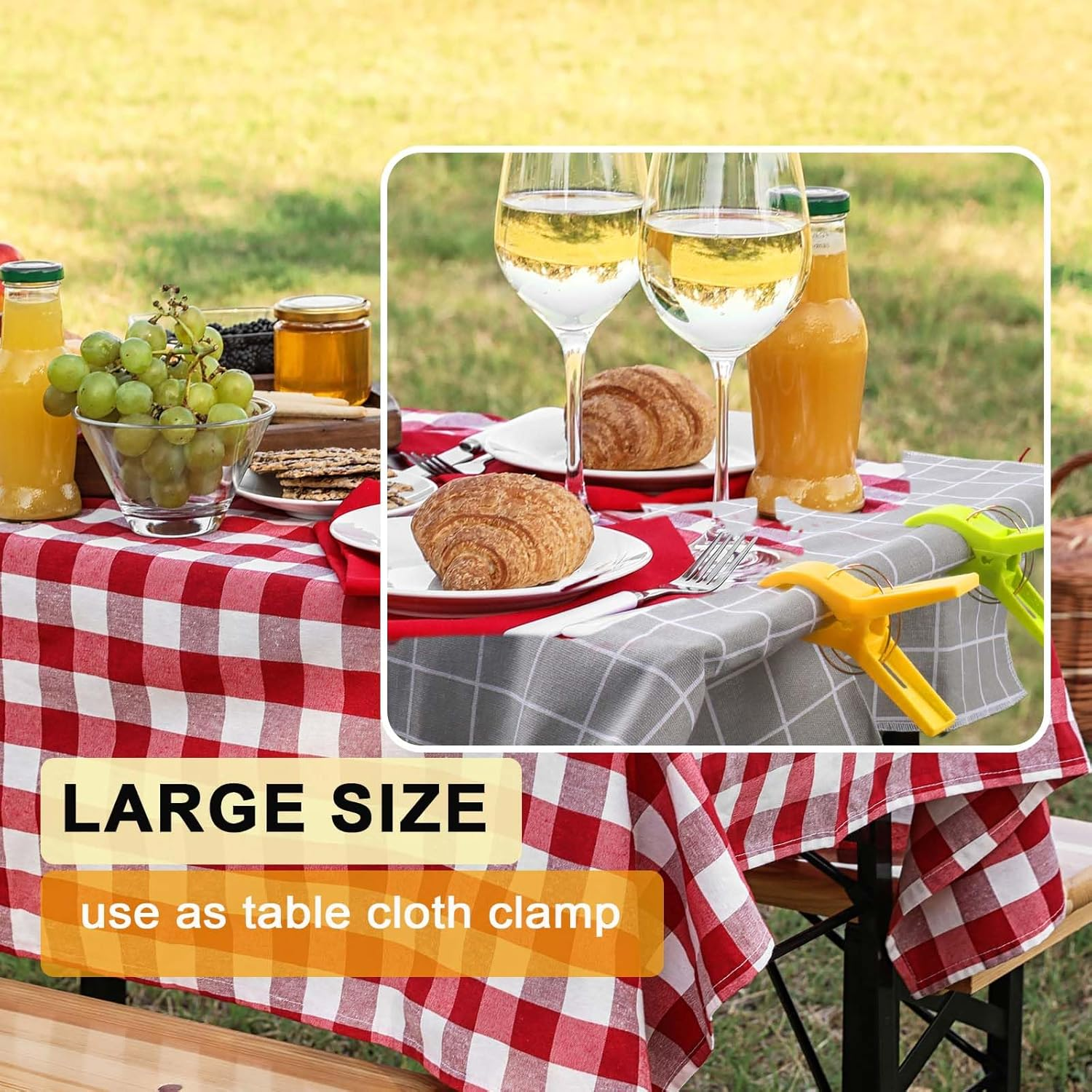 Beach Chair Towel Clips-Cruise Essentials, Pool Chair Clips Large Hanging Clip Clamps Beach Towel Holder Clothes Pegs to Keep Your Towel from Blowing Away, Vacation Beach Must Have (8 Pack) image number 6