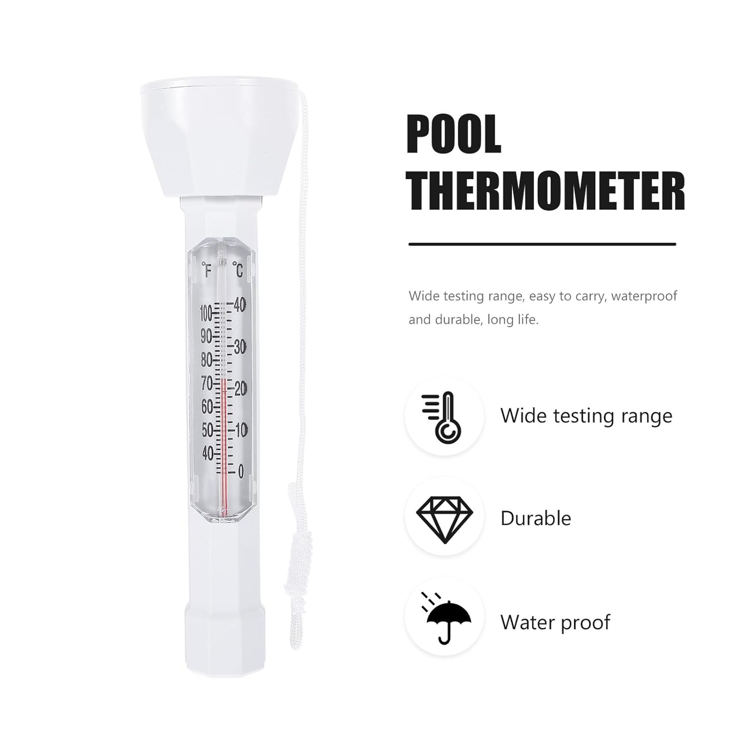 Floating Pool Thermometer Water Temperature for Swimming Pools and Baths Small Fast and Easy Read Temperature Gauge Suitable for Fishponds and Hot Tubs