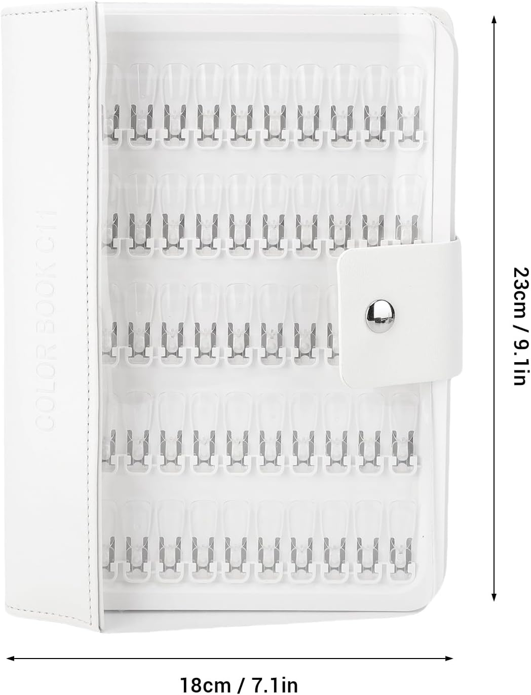 Depisuta 150 Colors Nail Art Sample Book with Compact Design, ABS PU Leather Material, Nail Swatches Organizer with Fixed Plastic Plate, 23X18Cm, for Home DIY Salon image number 4