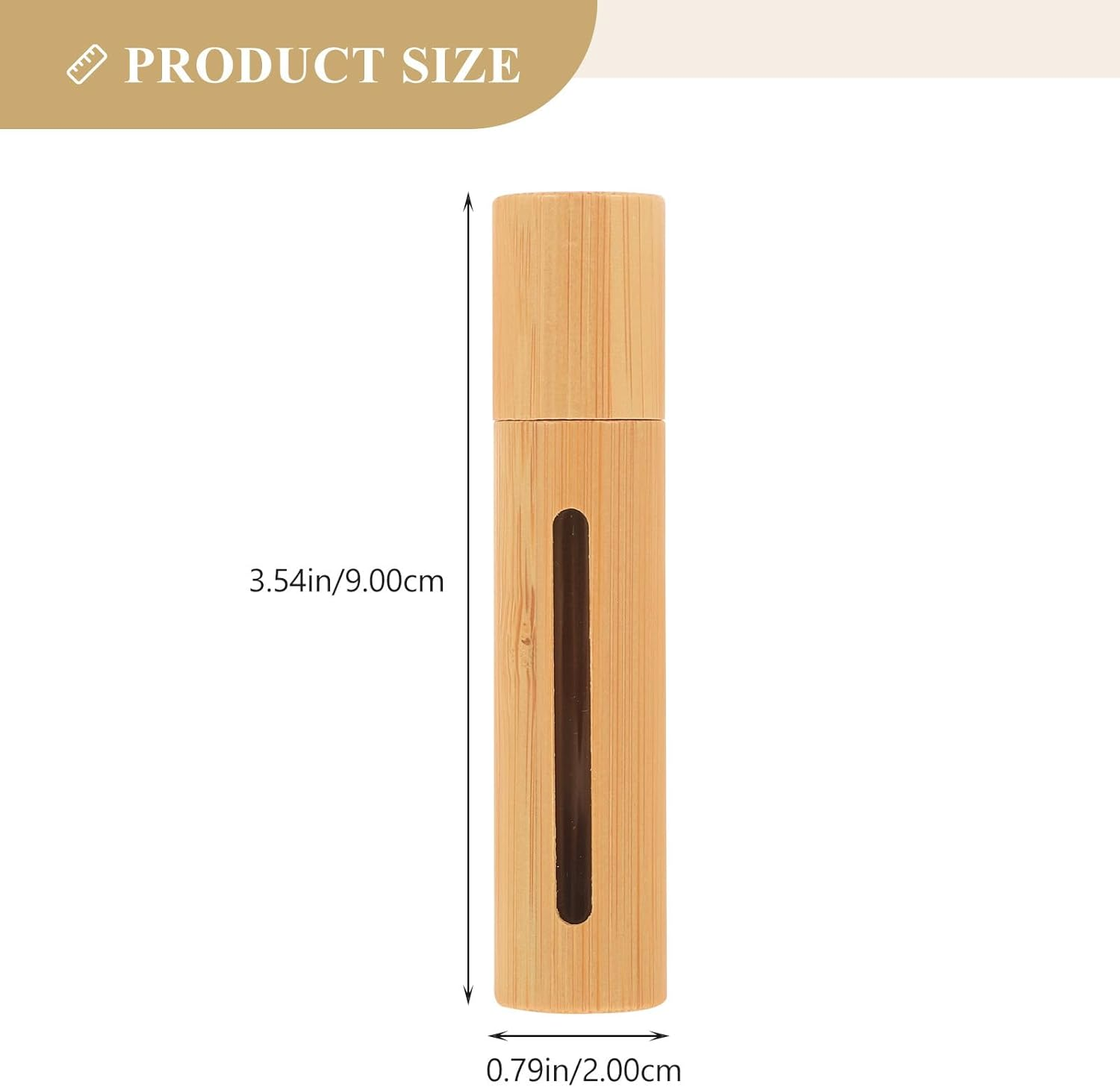 LALADEFIEE 3Pcs 10Ml Bamboo Roll on Bottles for Essential Oils and Perfume Small Empty Travel Roller Bottles with Window Design Refillable Sub for Aromatherapy image number 6