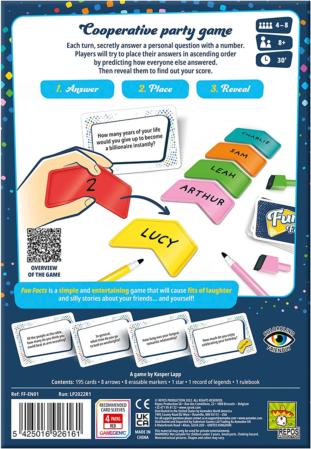 Repos Production Repos | Fun Facts | Party Game | Ages 8+ | 4-8 Players | 30 Minutes Playing Time image number 3