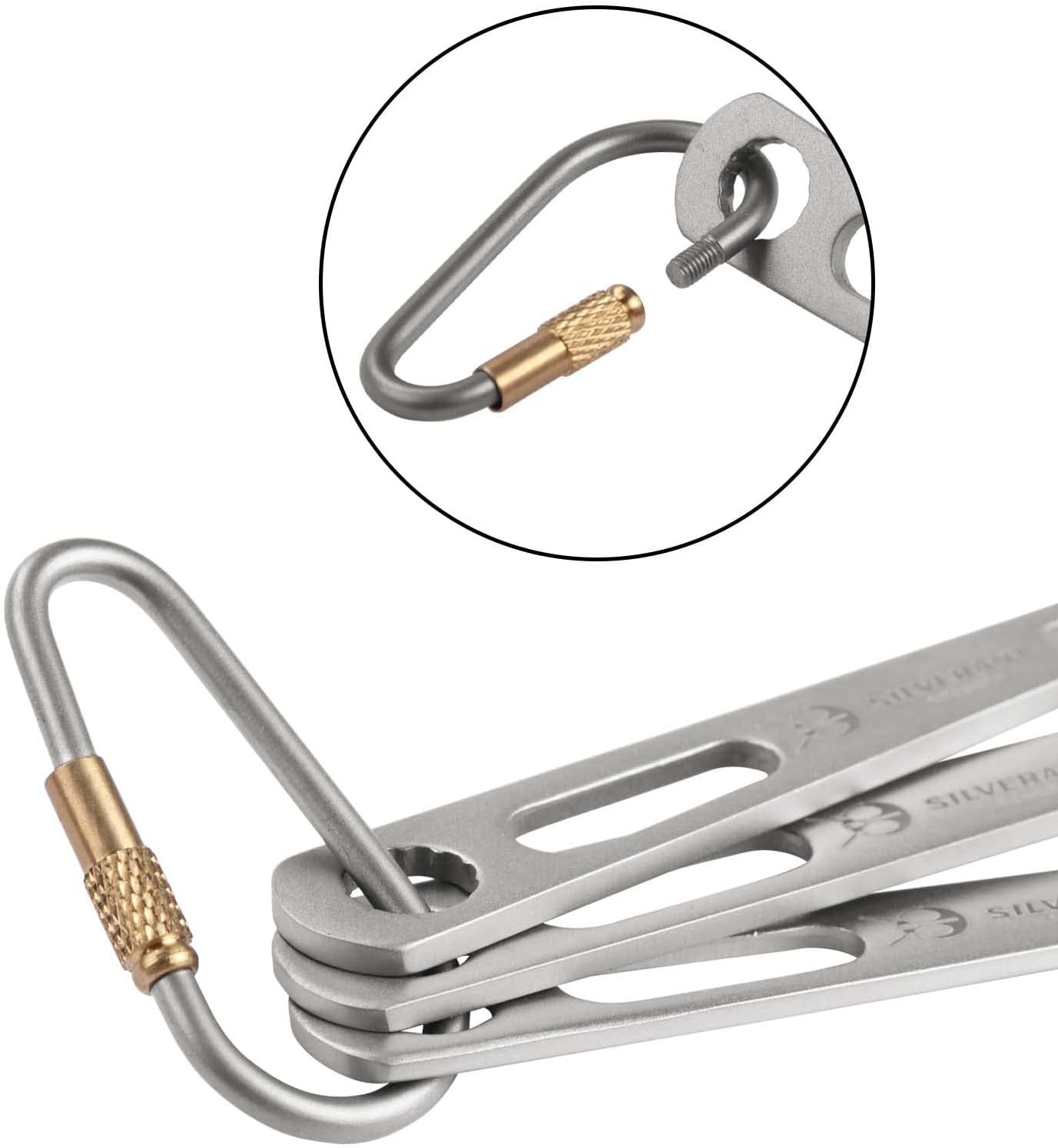 SILVERANT Titanium Knife Fork Spoon Extra Strong Ultra-Light Weight Tableware Durable Cutlery Set for Outdoor Camping & Hiking with a Bag - 3 In 1 Spork image number 5