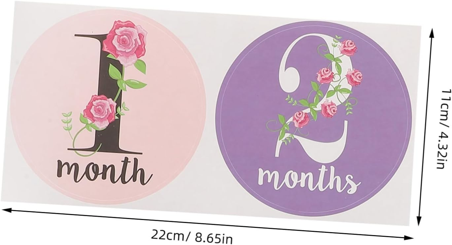 BESPORTBLE 12Pcs Monthly Sticker for Months Old Boy Girl Newborn Milestone Stickers Quality Paper Photo Prop for Health Care image number 5