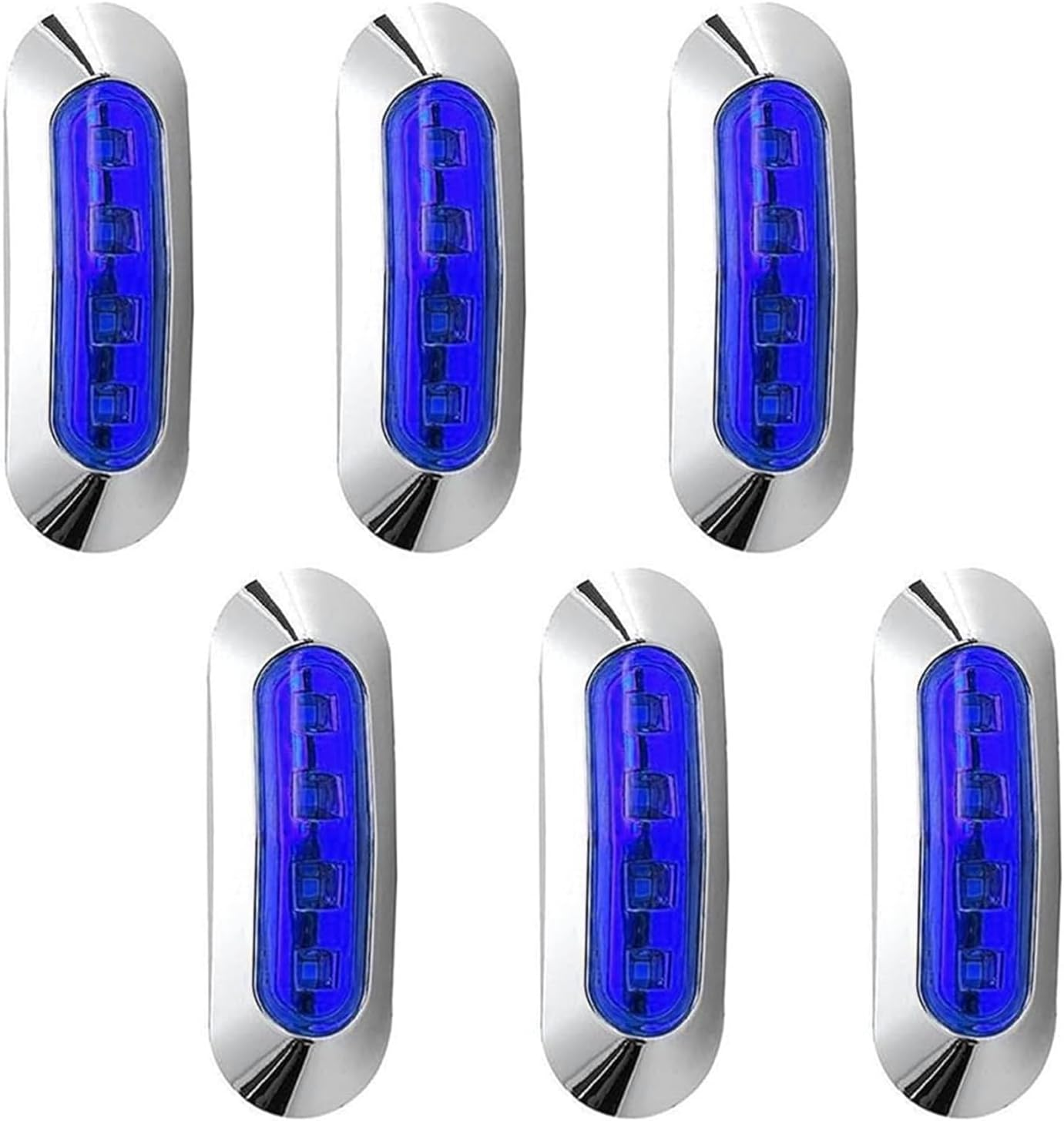 6Pcs 9.2Cm Boat Interior Lights, Waterproof LED Deck Courtesy Lights for Yacht, Pontoon, Sailboat, 12V24V Cockpit Light Also for Truck, RV, Exterior Modification, Durable Bright LED Lighting (Blue) image number 5