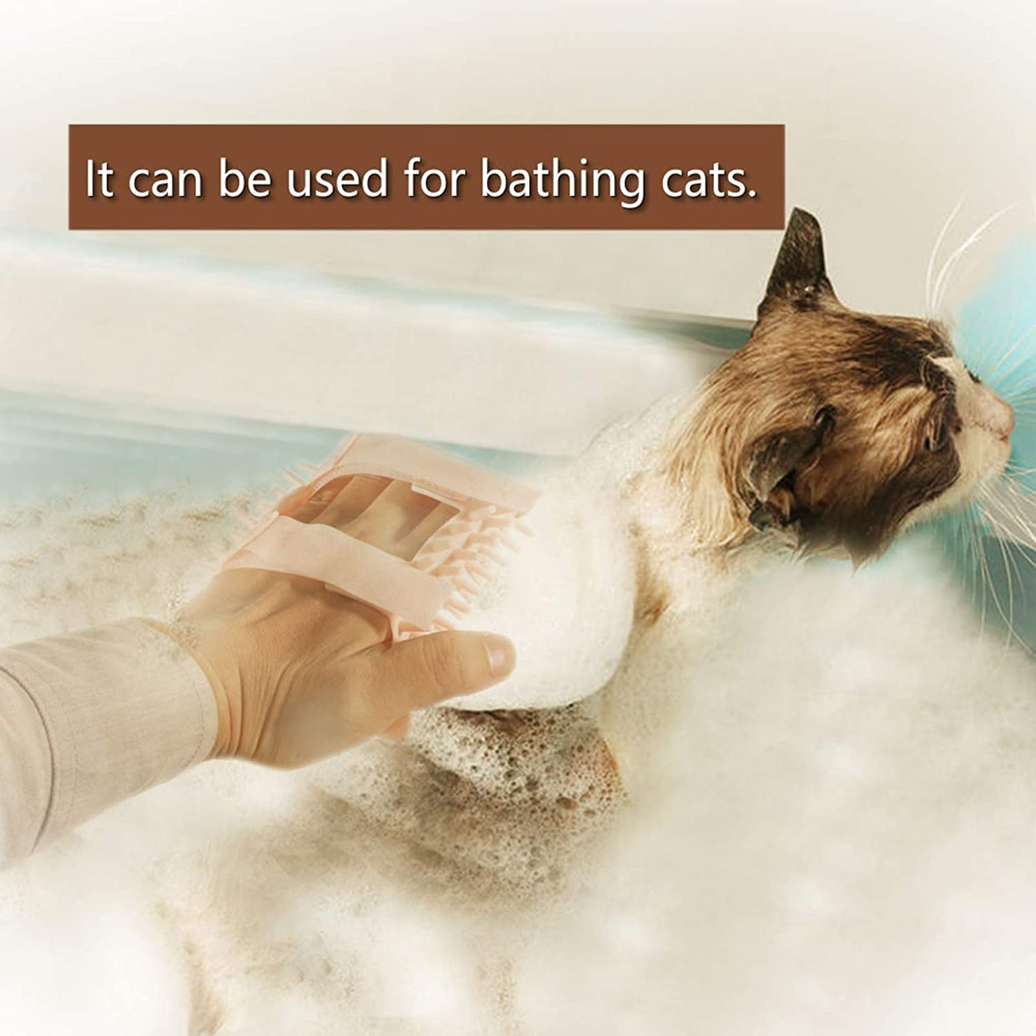 ABCOOL Cat Pet Self Grooming Comb Brush - Multi Functional Catnip Flavor Corner Massage Tool for Kitten Puppy Relaxing, Extra Soft Silicone Pins Handy Hair Shedding Trimming image number 3