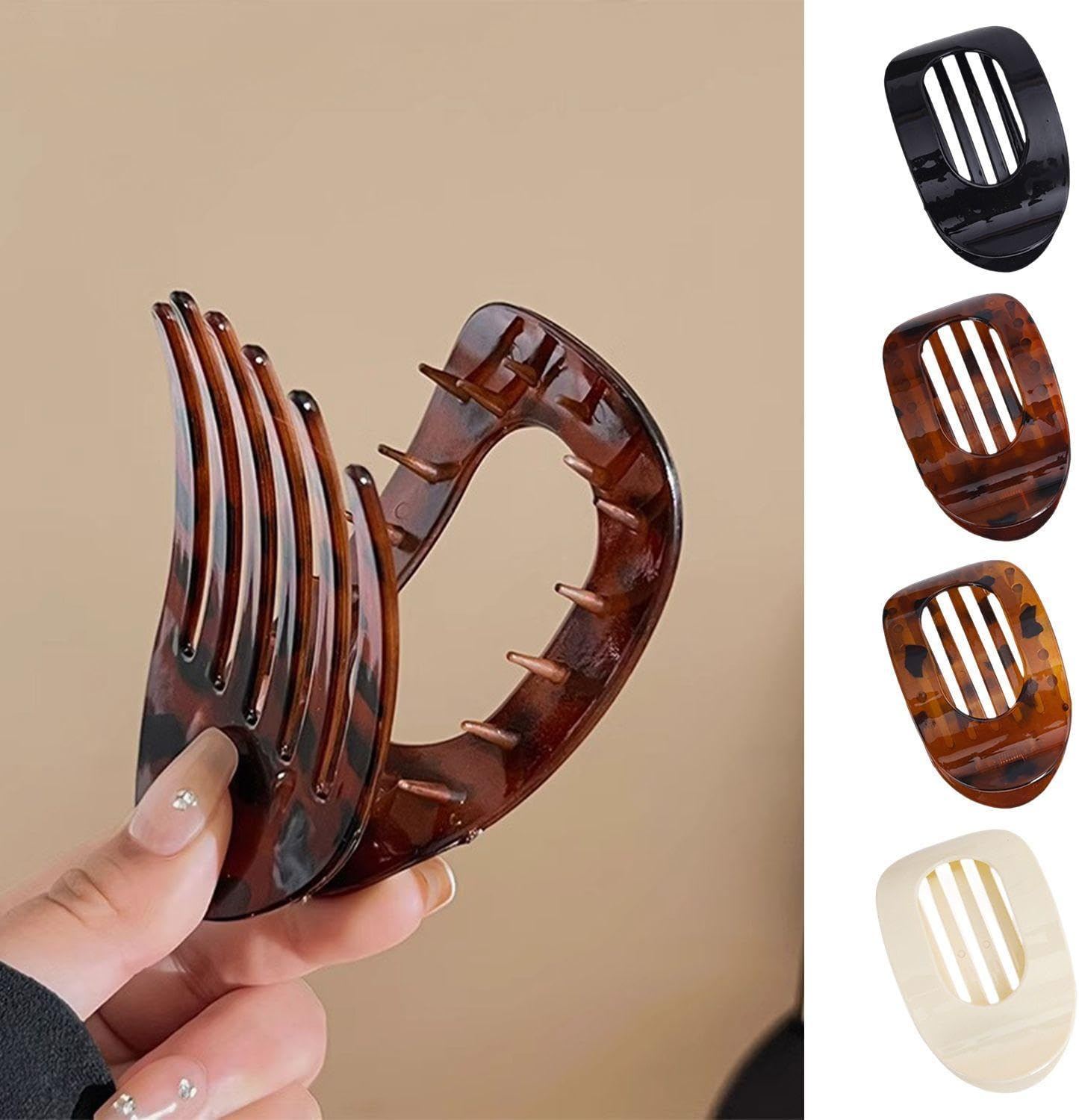 4 Pieces Multi-Coloured Hair Clips, 4 Pieces Plush Hair Clips, Matte Hair Clips, Rectangular Shark Clips, Creative and Cute Accessories and Personalised Trendy Hair Accessories.