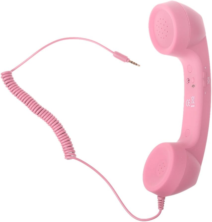 Baosity 3.5Mm Retro Radiation Proof Mic Phone Handset Telephone for Iphone Android - Pink image number 4