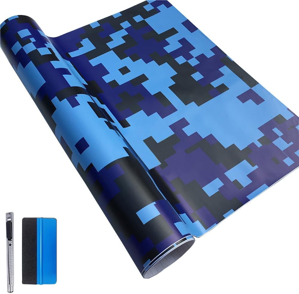 LZLRUN Car Camouflage Vinyl Wrap Film Roll Arctic Snow Camo Decal Sticker for Car Console Computer Laptop Bike Motorcycle Digtial Yellow 1Ft X 5Ft