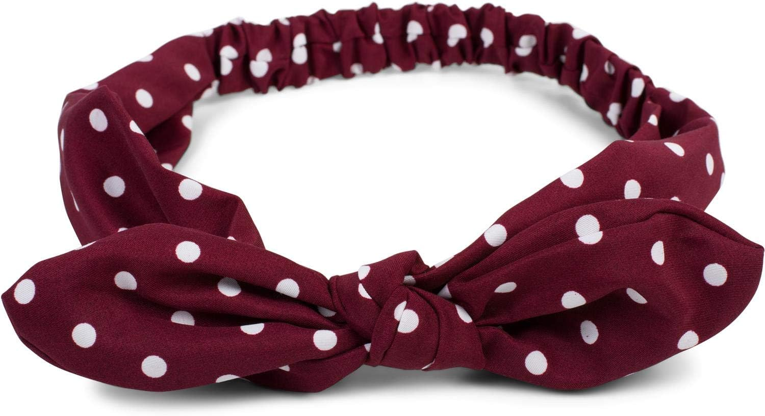 Stylebreaker 04026036 Women'S Headband with Polka Dot Pattern, Bow and Elastic Band, Headband, Pinup, Rockabilly, Hair Accessories, Colour: Beige/Black