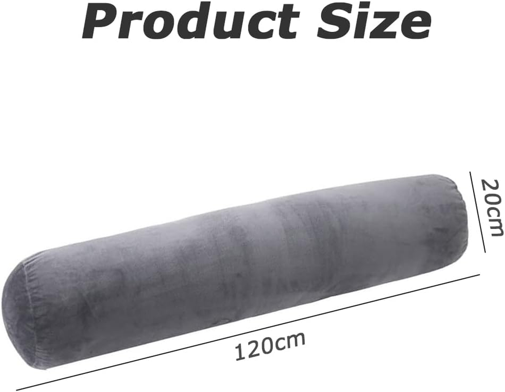 Long round Body Pillow for Adults, Memory Foam Bolster Pillow with Removable Velvet Cover, Roll Pillow for Back, Neck, Leg, Cervical Relief for Hugging Sleeping, 47&rdquo; X 7.87&rdquo; image number 5