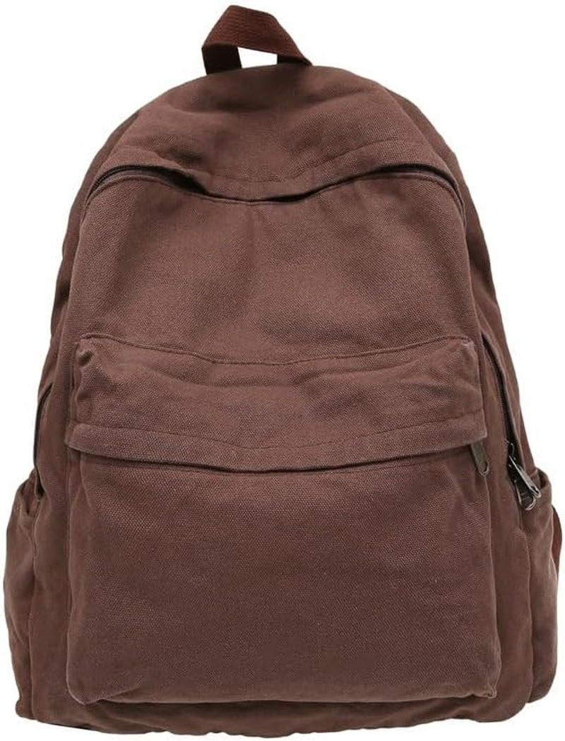 KAOBIO Vintage Y2K Aesthetic Canvas Backpack for Women Men Casual Grunge Laptop Backpack Hippie 2025 Trendy Daypack Rucksack, Army Green, Classic