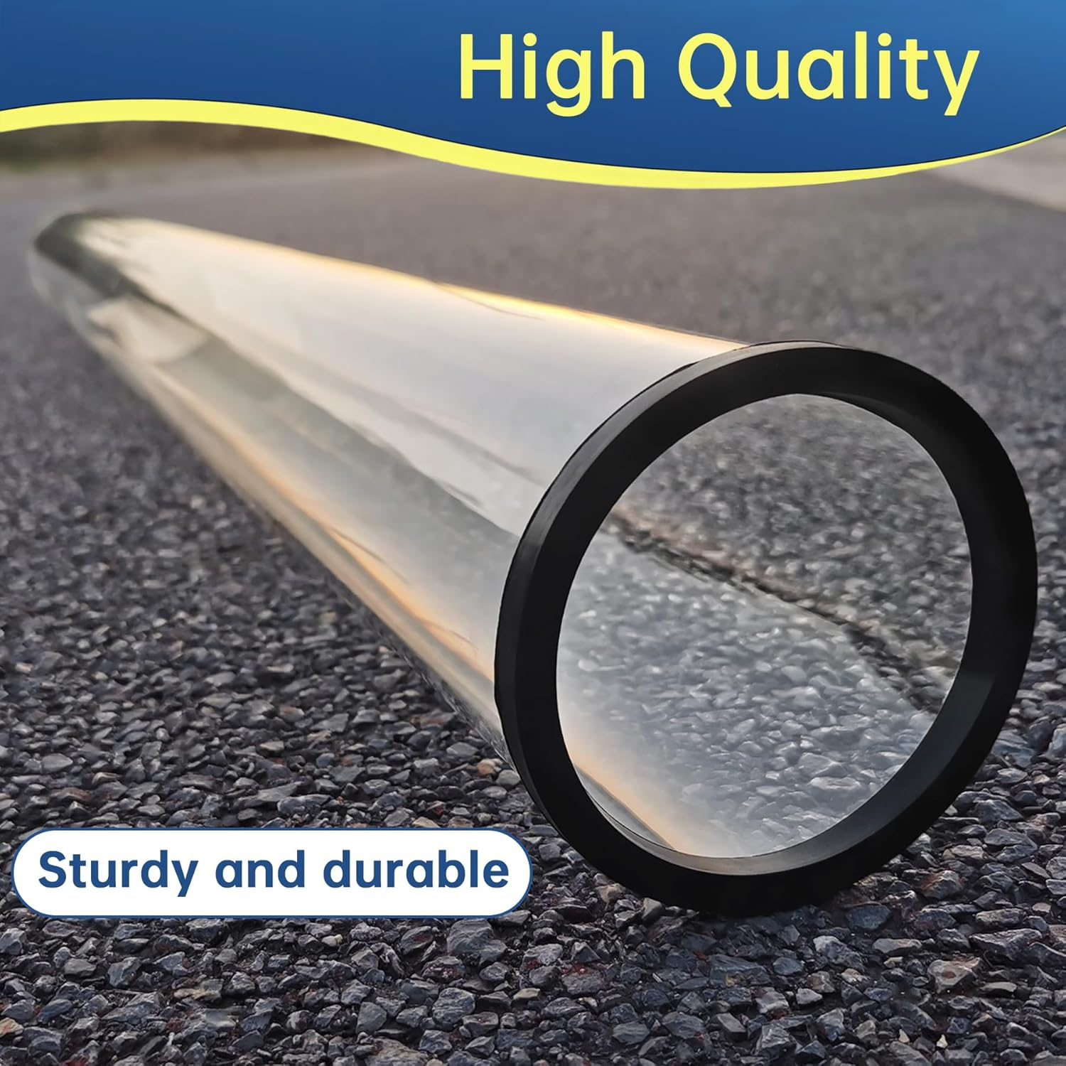 Patio Heater Glass Tube Replacement, 49.5" Tall 4" Diameter, Glass Tube Patio Heater with Ring, Fits 4-Sided Patio Heaters, Compatible with Hiland, Fire Sense, and More image number 5