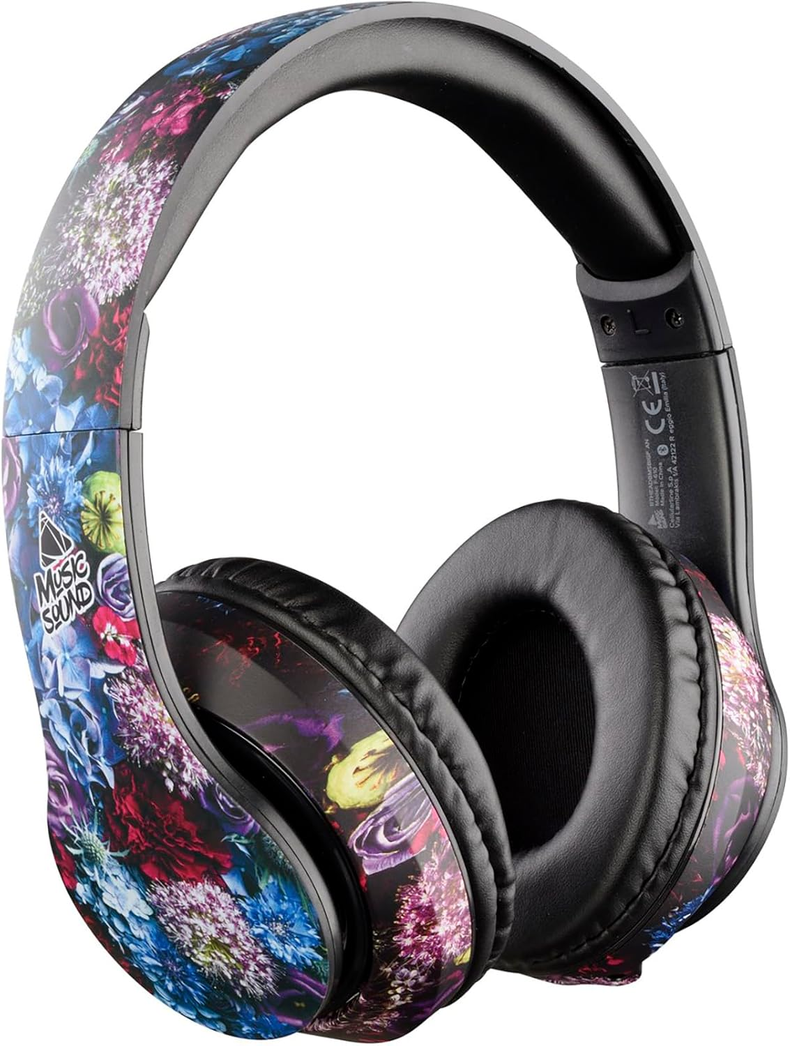 Music Sound | Bluetooth Headphones around | On-Ear Bluetooth Stereo Headset with Retractable Headband - Control Keyboard on Headset - 20 Hours Autonomy - 2 Hours Charging - Fantasy Palm Tree