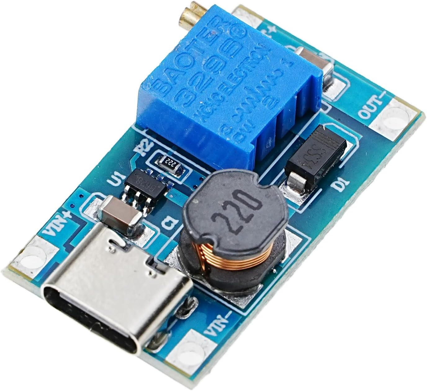 10Pcs Type-C MT3608 2A DC-DC Boost Converter Adjustable Module Voltage Regulator Board Input Voltage 2V-24V to 5V-28V Output Stabilized Booster (10Pcs Type-C Connector) image number 5