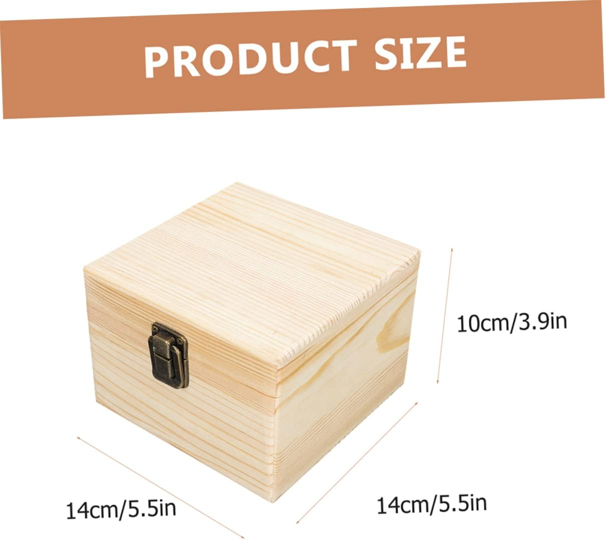 Jojofuny Handmade Wooden Jewelry Storage Box Boys and Girls Graffiti Box Unpainted Craft Storage image number 1