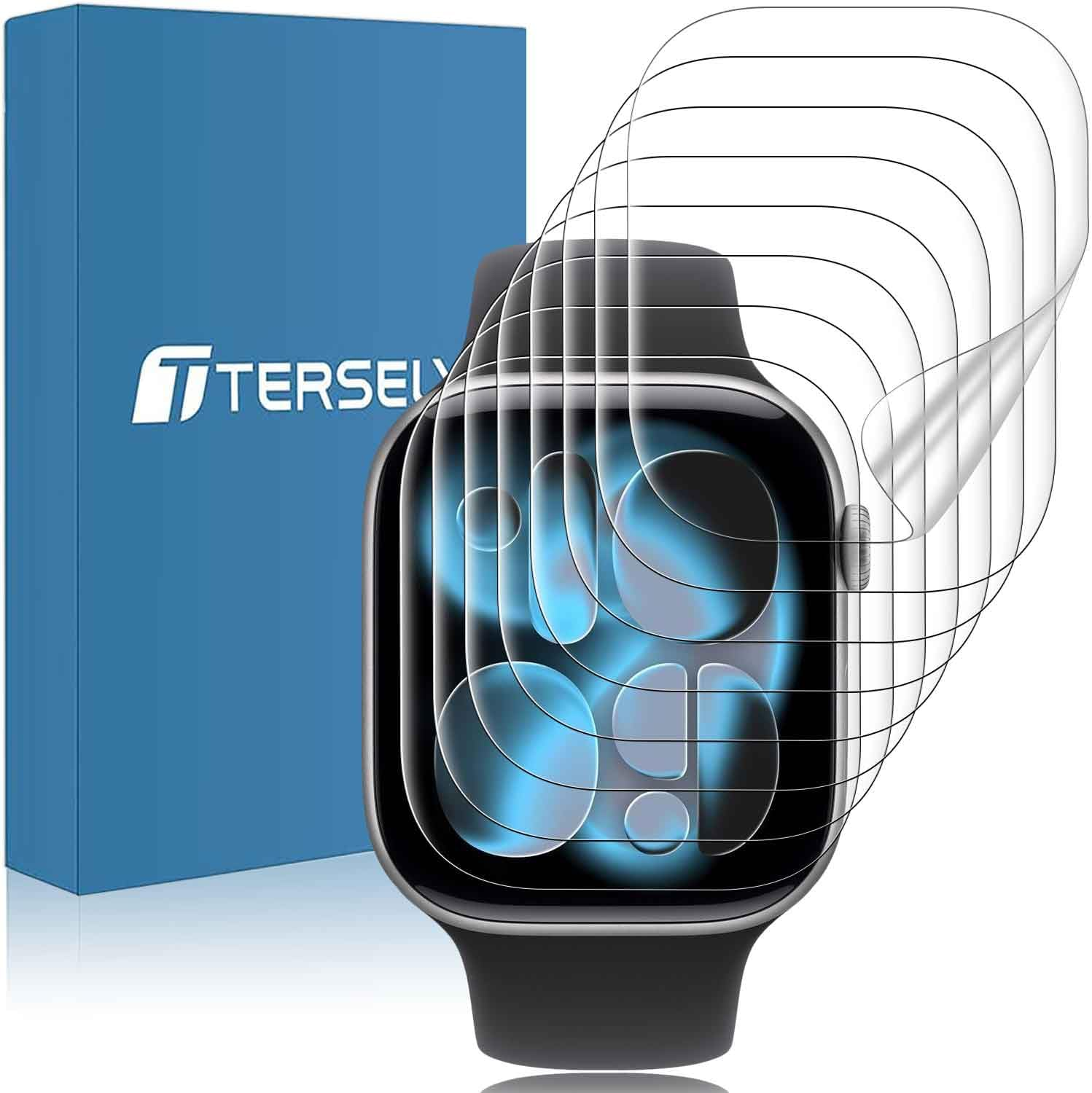 T Tersely [8 Pack] Screen Protector for Apple Watch Series 11/10 42Mm,Self-Healing Flexible Full Coverage TPU Film, Anti-Scratch HD Clear image number 5