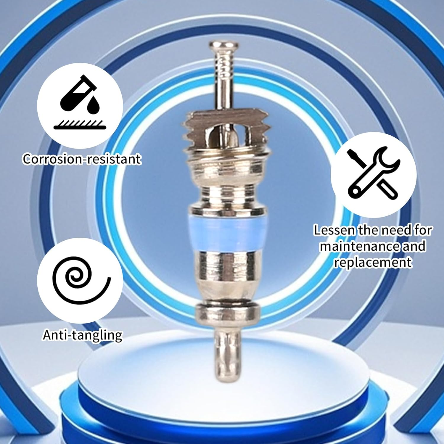 50Pcs HVAC Valve Core, Fits R32 R410A R22 Refrigerant High Pressure with PTFE Seal Includes 2-In-1 Valve Core Wrench Replacement Part for Air Conditioning Refrigeration Systems